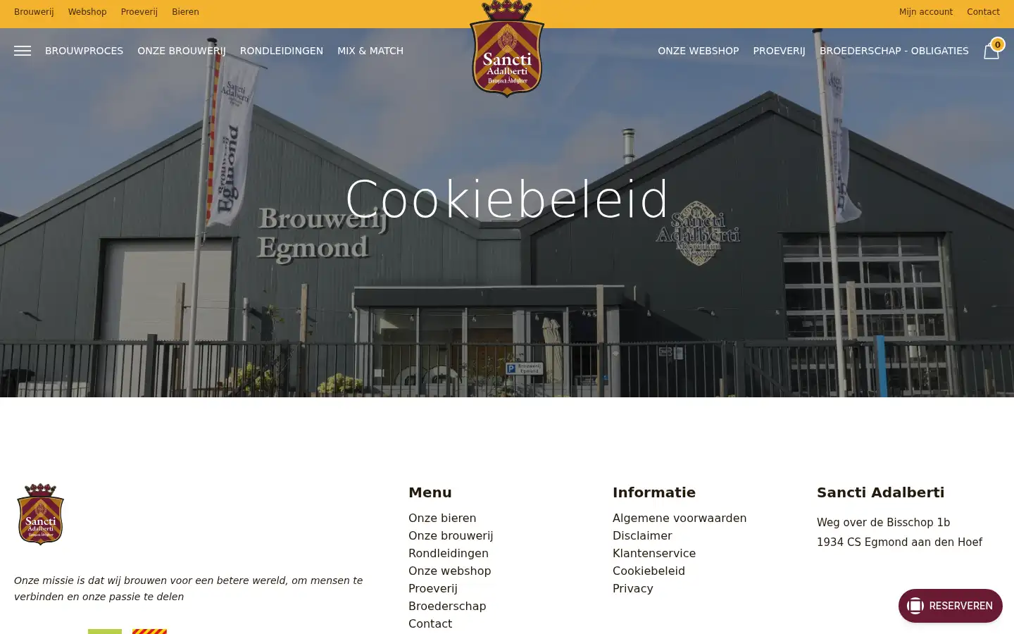Screenshot of brouwerijegmond.nl