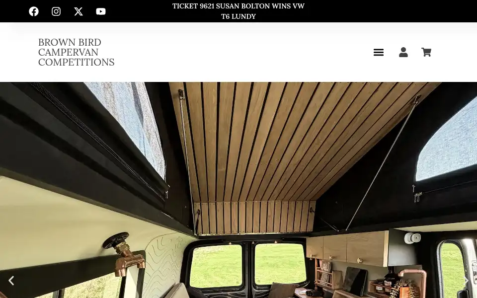 Screenshot of brownbirdcampervancompetitions.co.uk