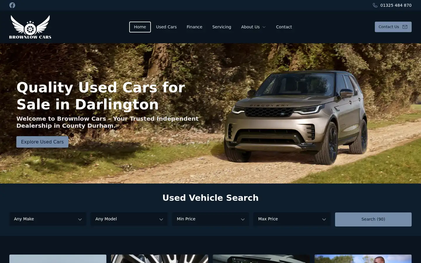 Screenshot of brownlowcars.co.uk