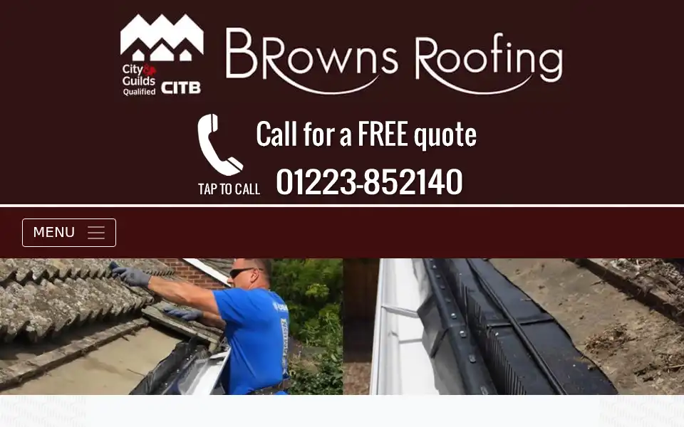 Screenshot of browns-roofing.co.uk