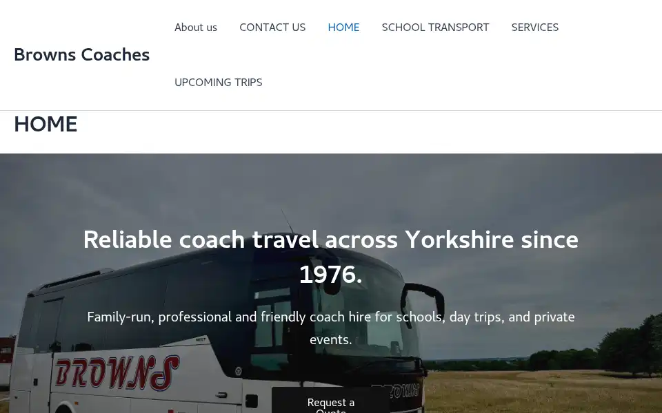 Screenshot of brownscoaches.com
