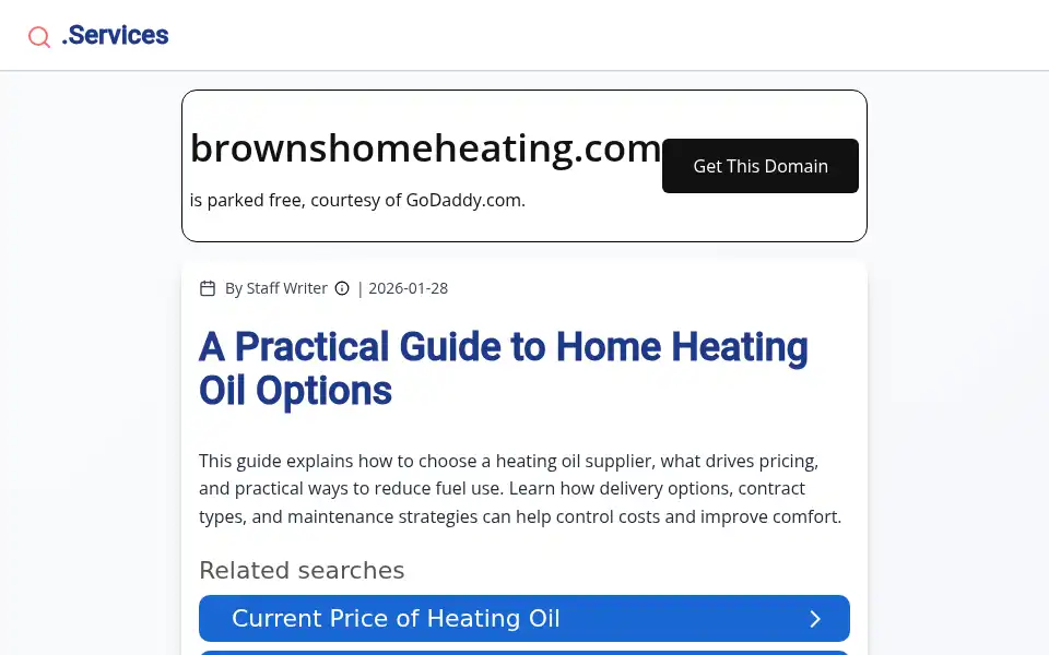 Screenshot of brownshomeheating.com
