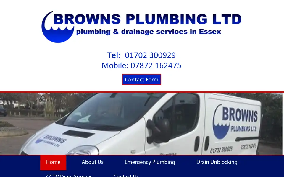 Screenshot of brownsplumbingltd.com