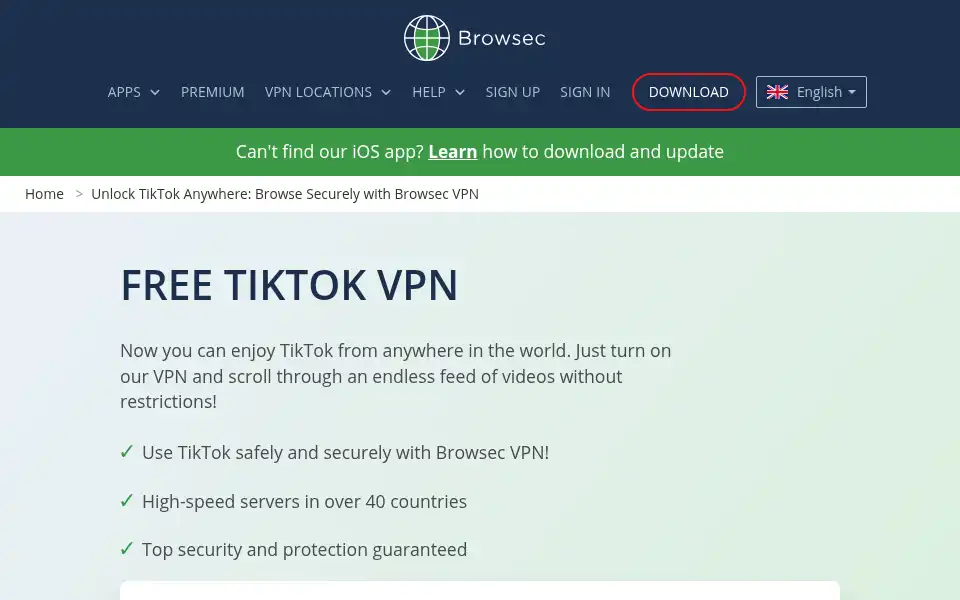 Screenshot of browsec.com