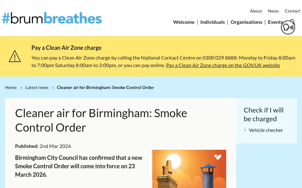 Screenshot of brumbreathes.co.uk