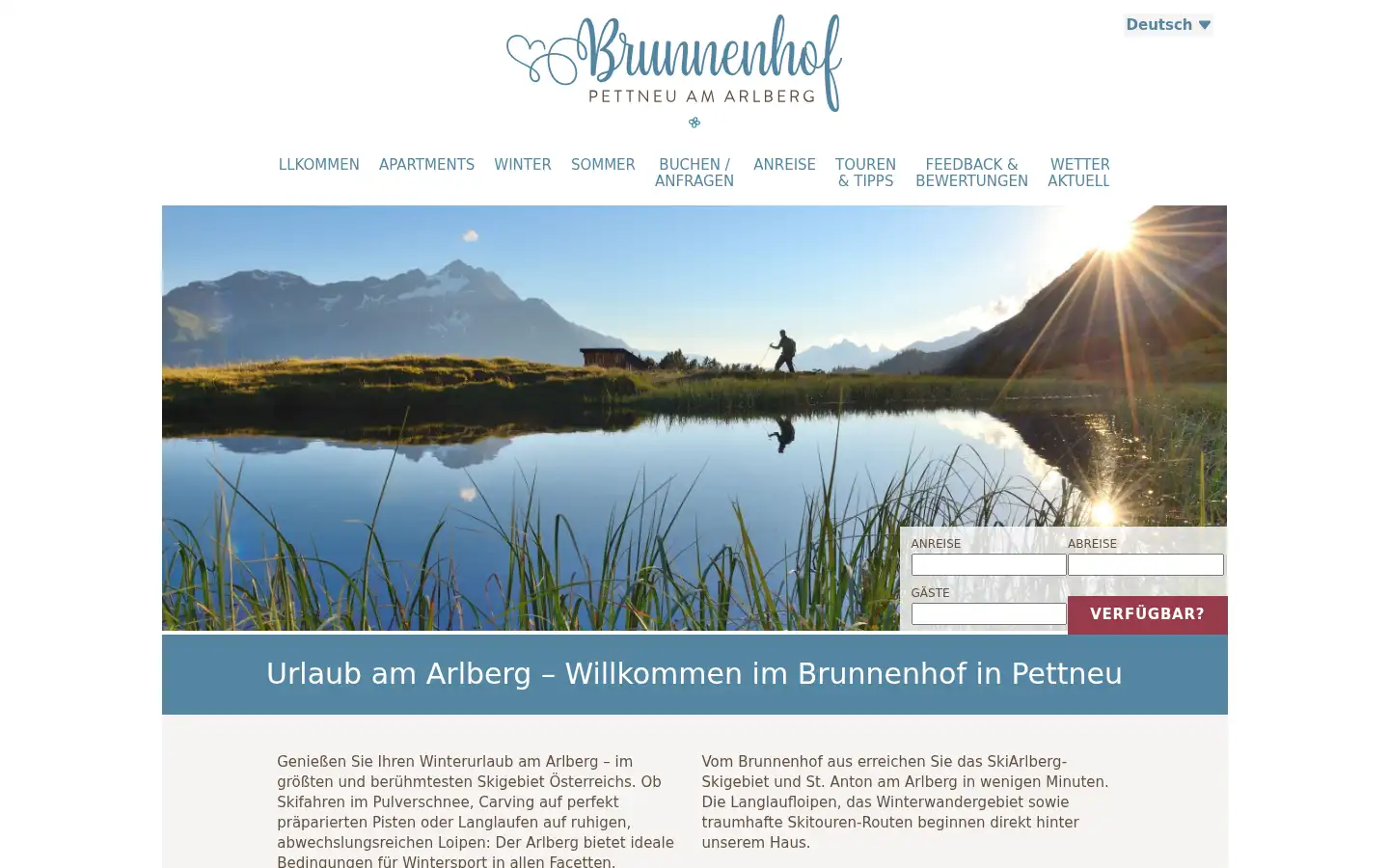 Screenshot of brunnenhof.at