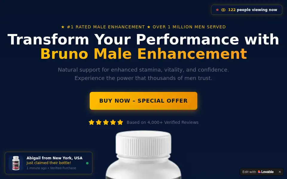 Screenshot of bruno-male-australia.lovable.app