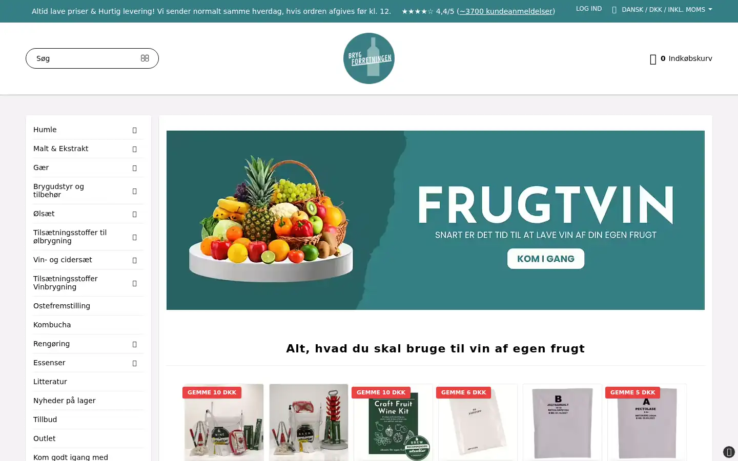 Screenshot of brygforretningen.dk