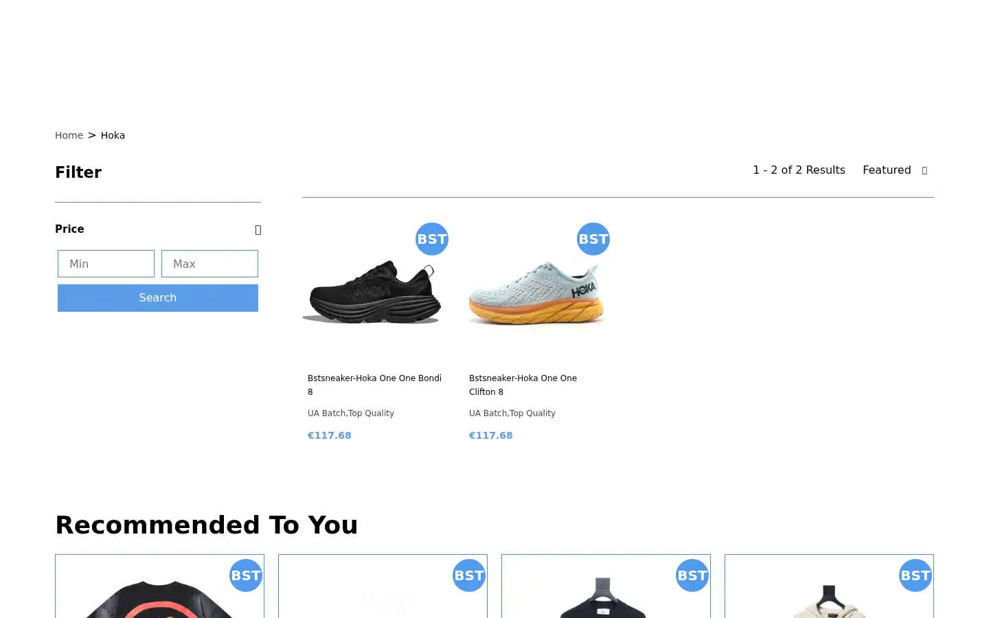 Screenshot of bstsneaker.net