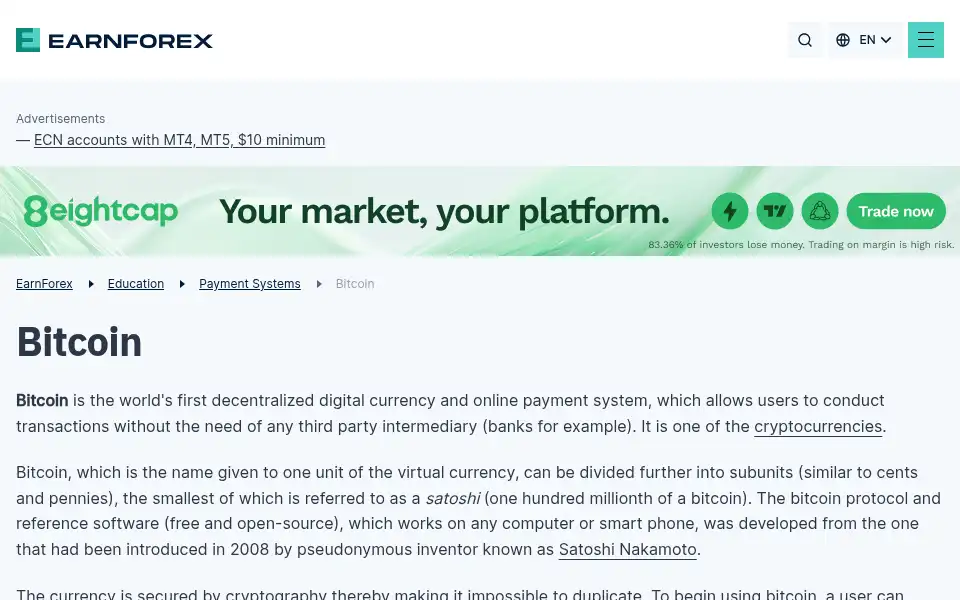 Screenshot of btc-earn.com