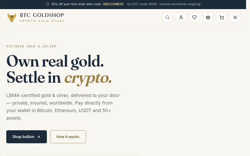 Screenshot of btcgoldshop.com