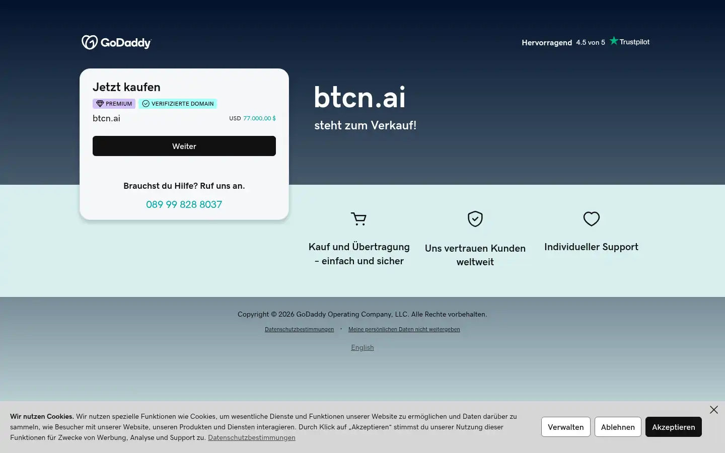 Screenshot of btcn.ai