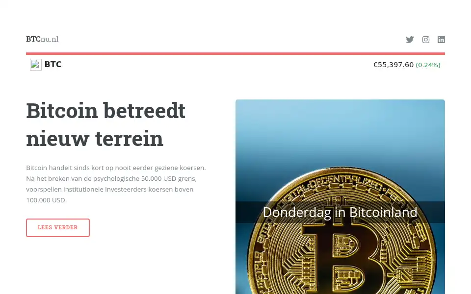 Screenshot of btcnu.nl