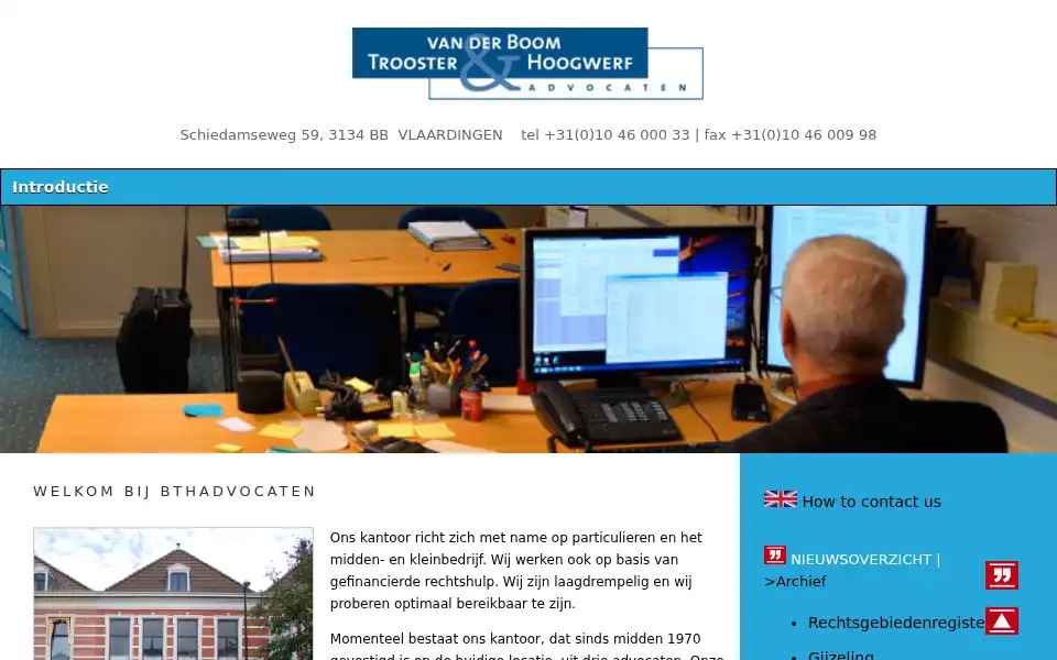 Screenshot of bthadvocaten.nl