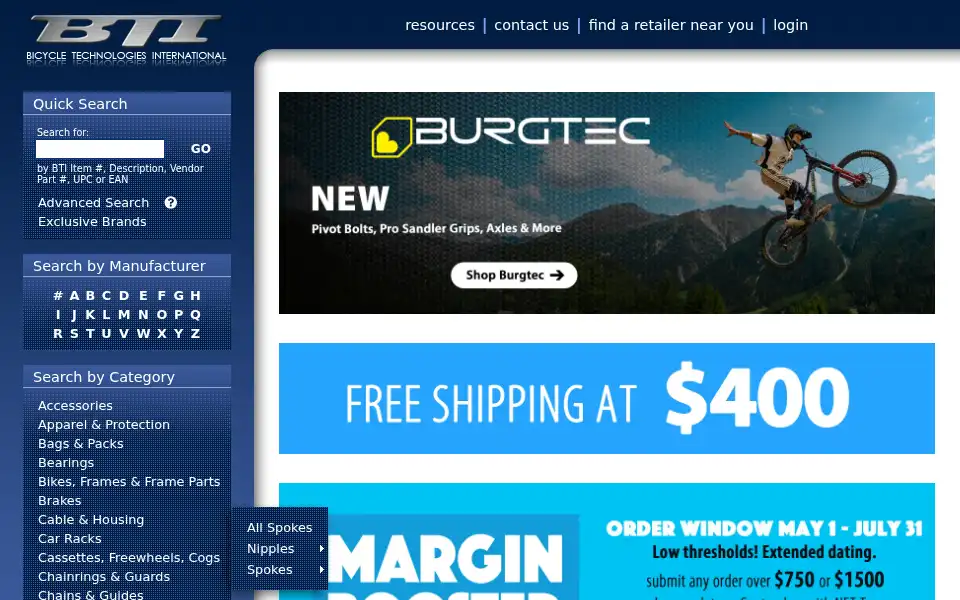 Screenshot of bti-usa.com