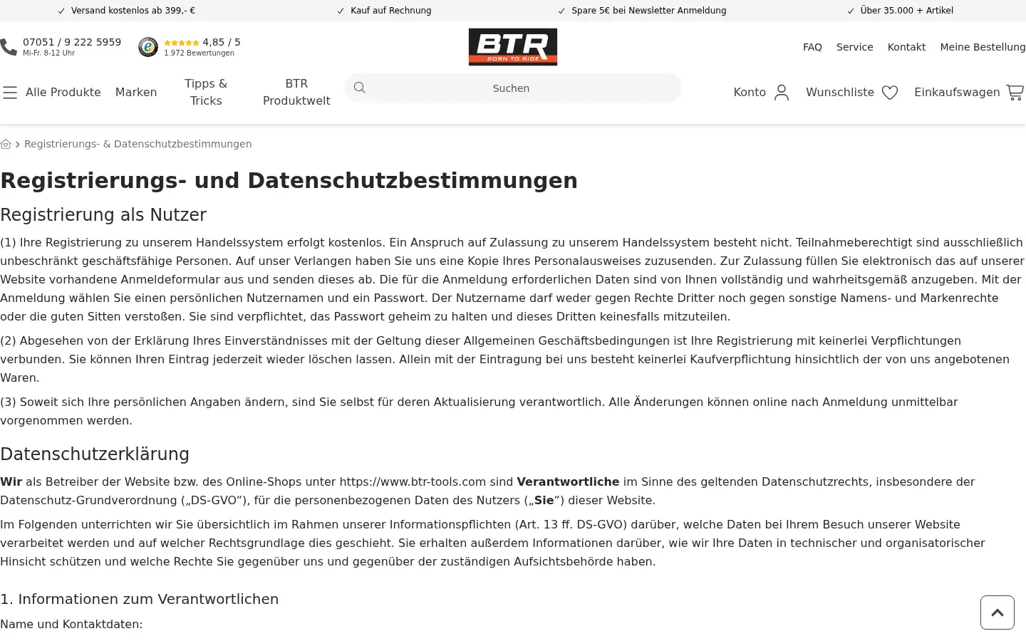 Screenshot of btr-tools.com