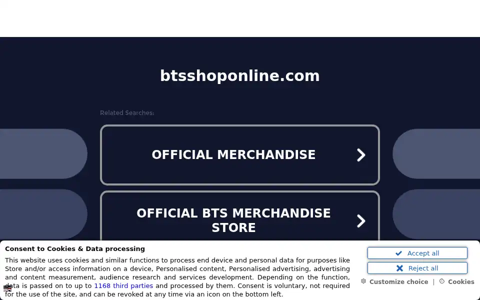 Screenshot of btsshoponline.com