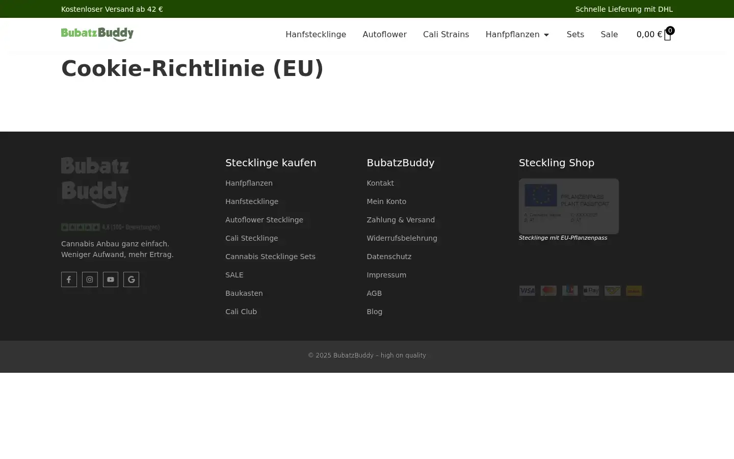 Screenshot of bubatzbuddy.de