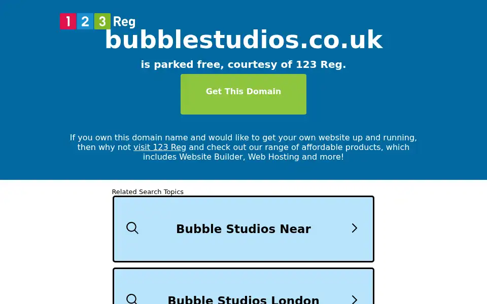 Screenshot of bubblestudios.co.uk