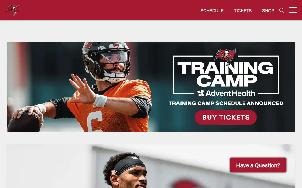 Screenshot of buccaneers.com