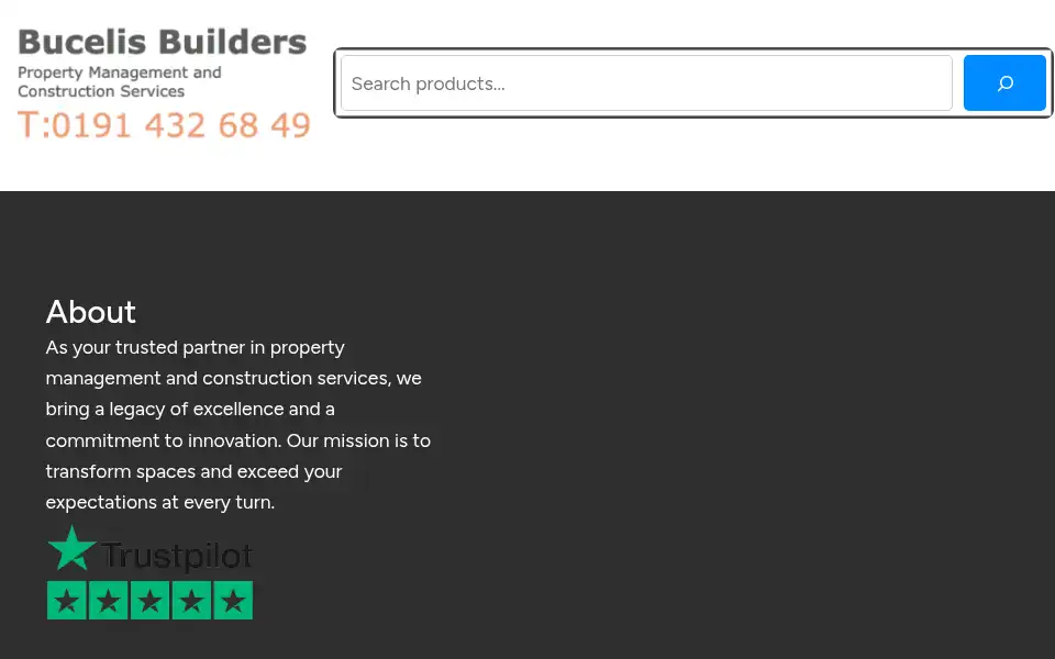 Screenshot of bucelisbuilders.co.uk
