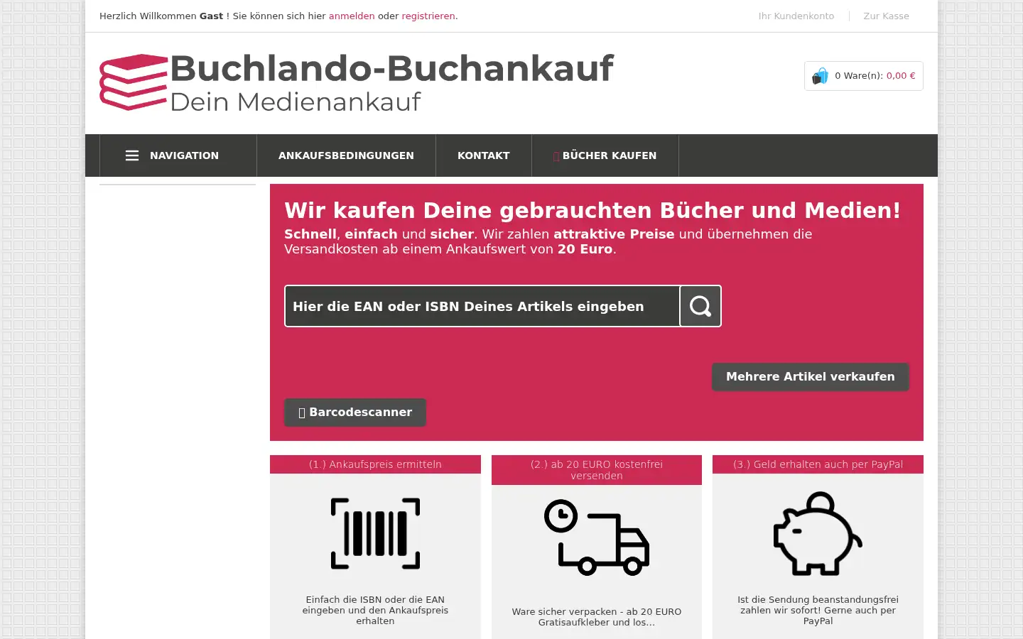 Screenshot of buchlando-buchankauf.de