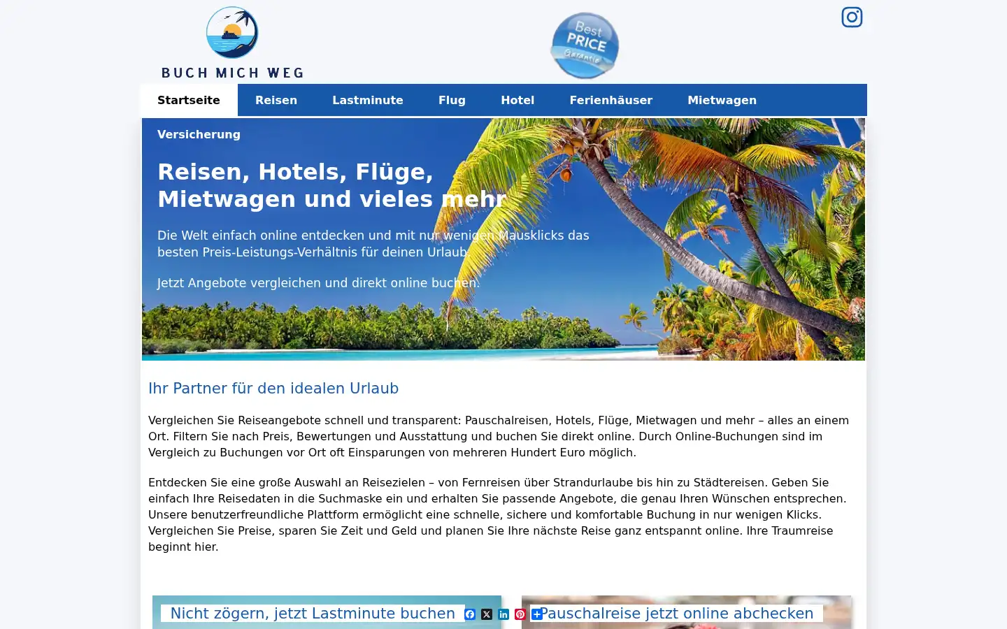 Screenshot of buchmichweg.com