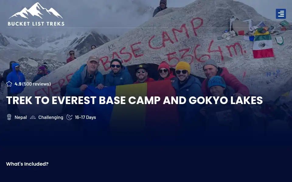 Screenshot of bucketlisttreks.co.uk