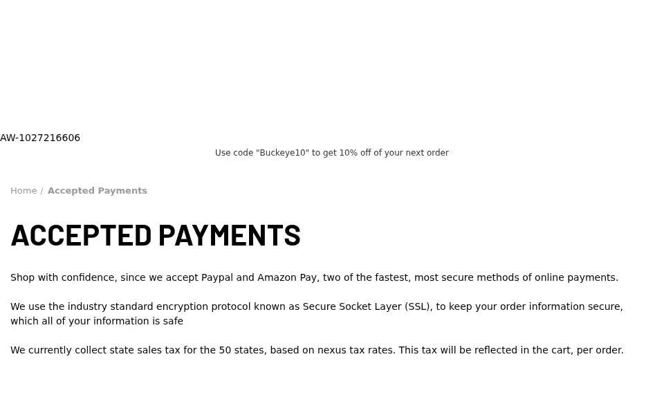 Screenshot of buckeyetoolsupply.com