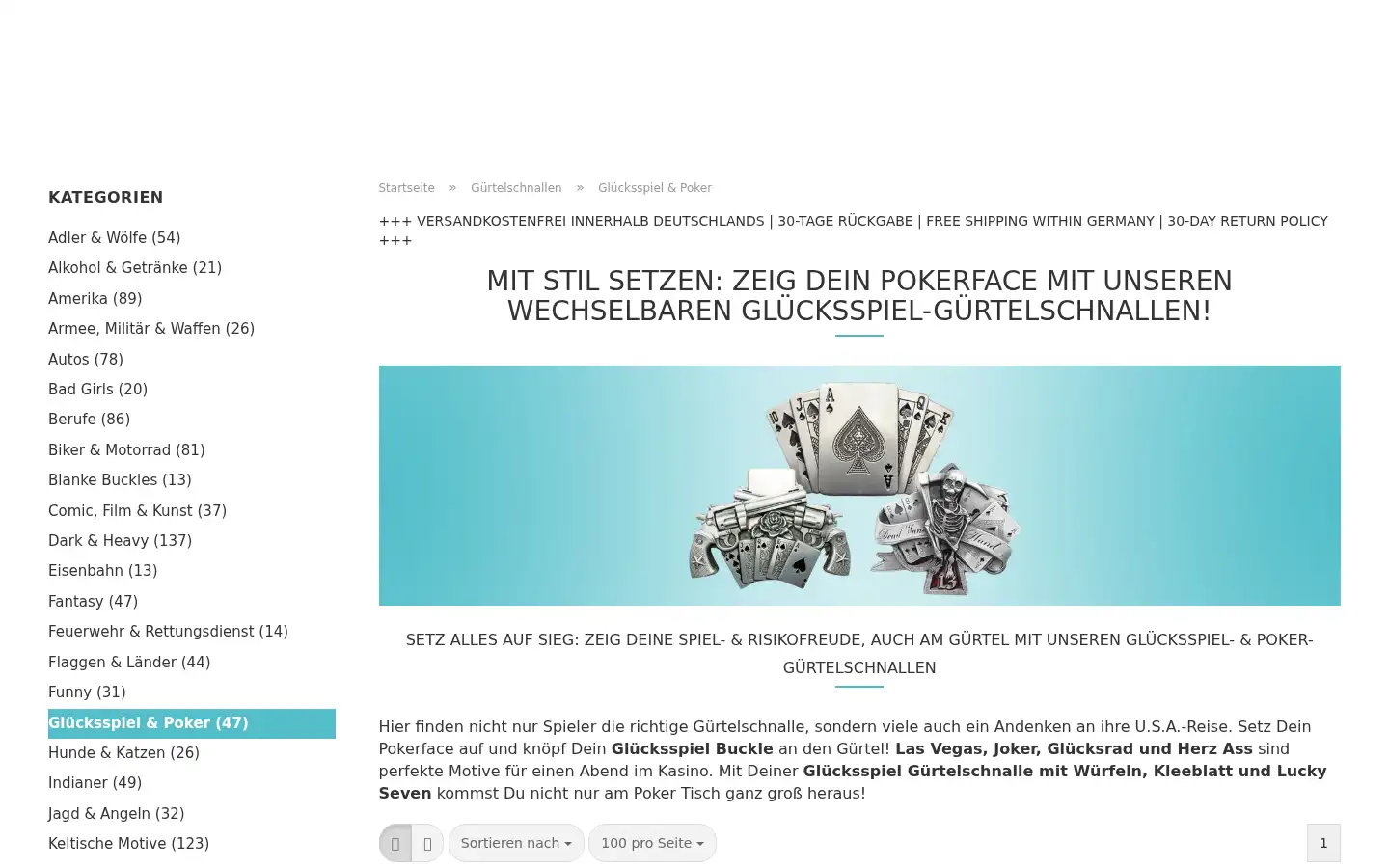 Screenshot of buckle.de