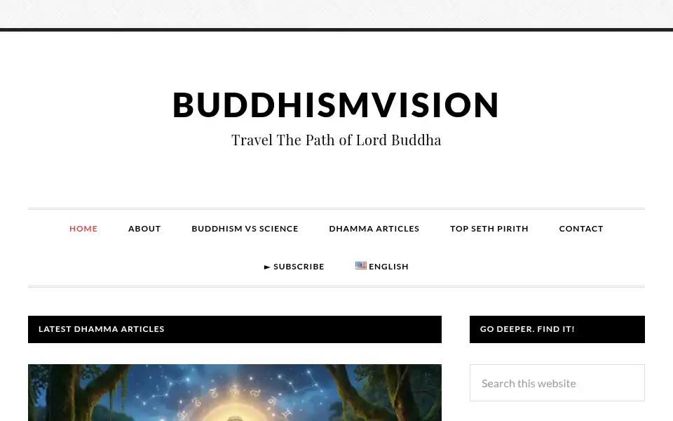 Screenshot of buddhismvision.com