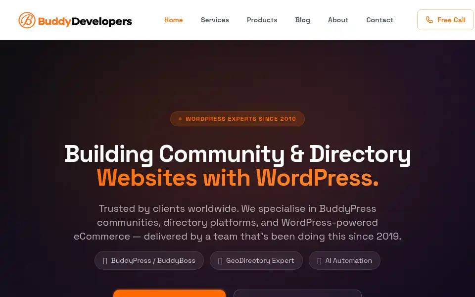 Screenshot of buddydevelopers.com