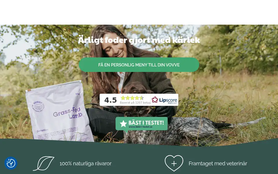 Screenshot of buddypetfoods.com