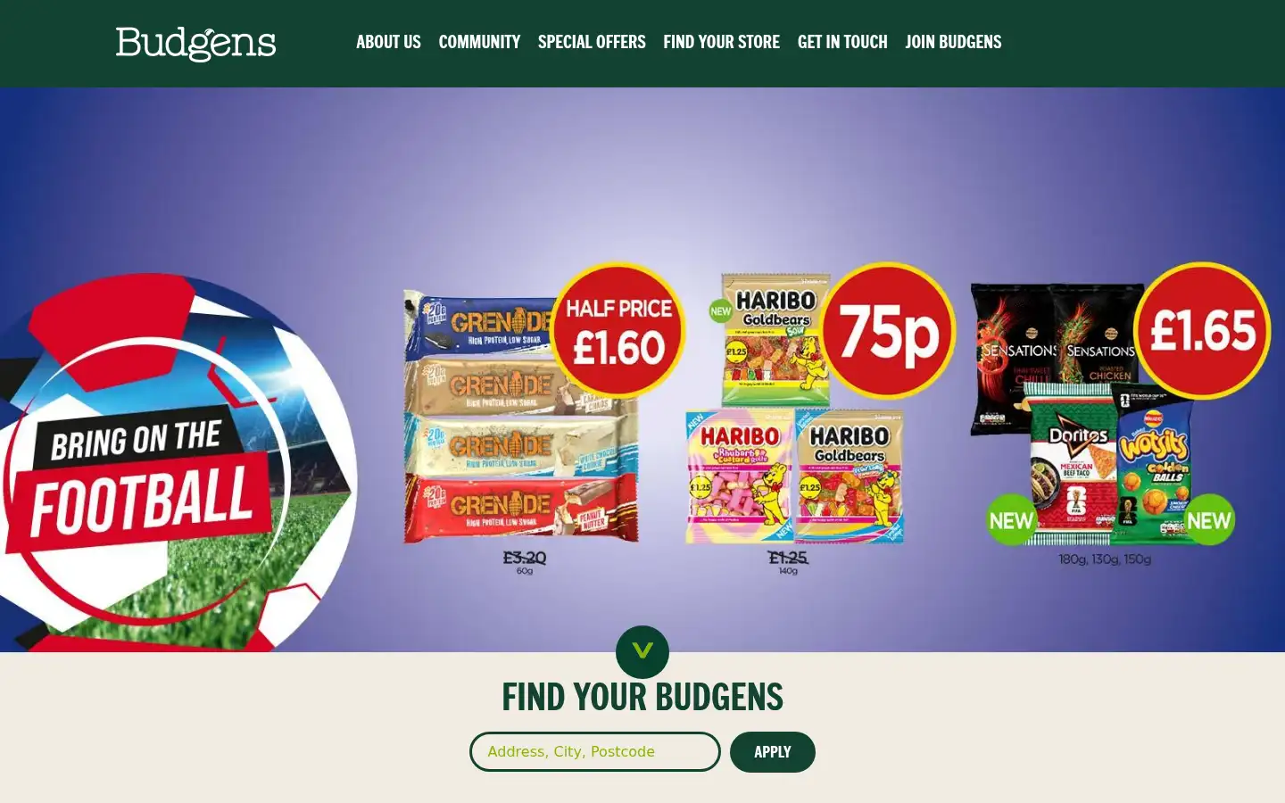 Screenshot of budgens.co.uk