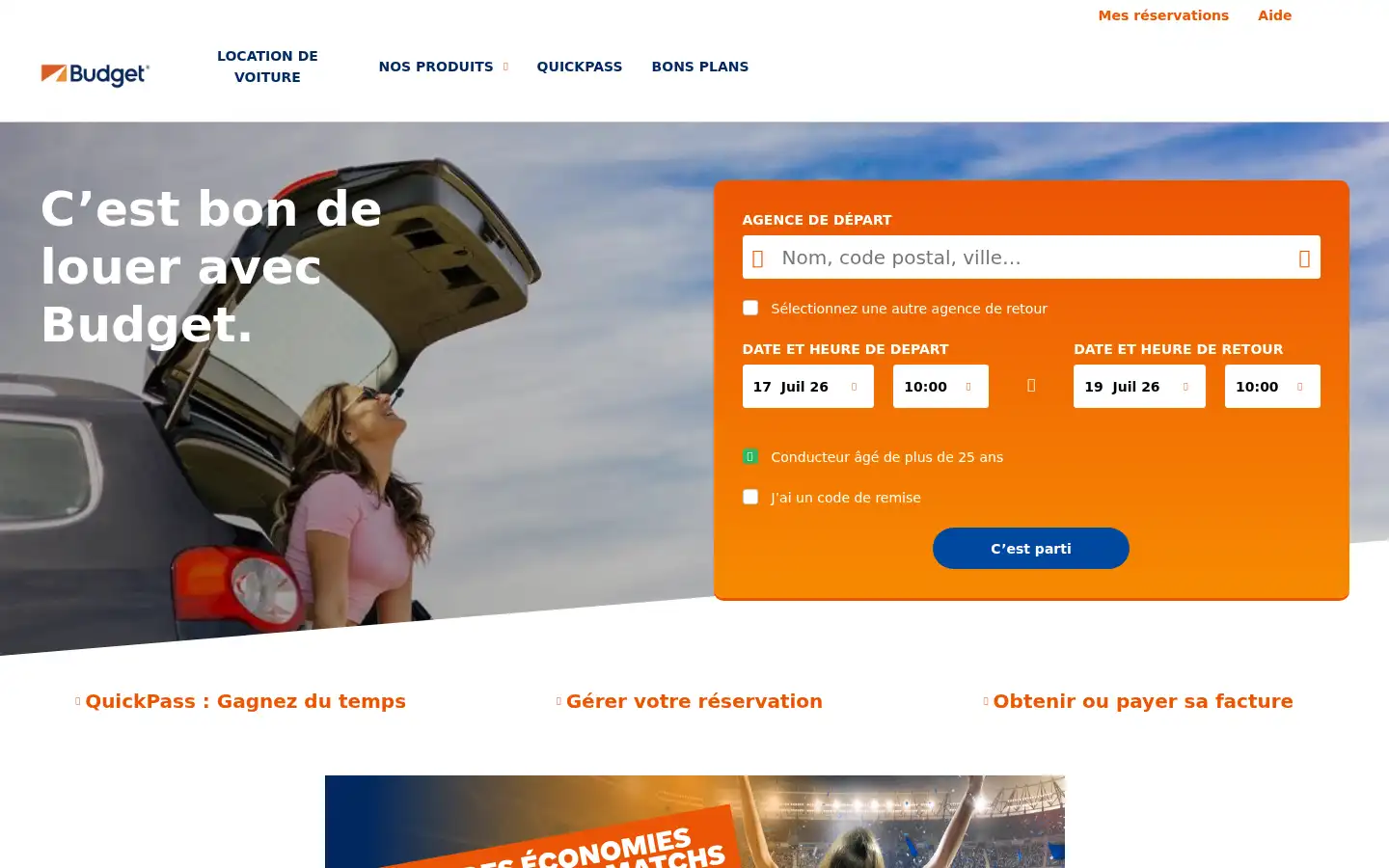 Screenshot of budget.fr