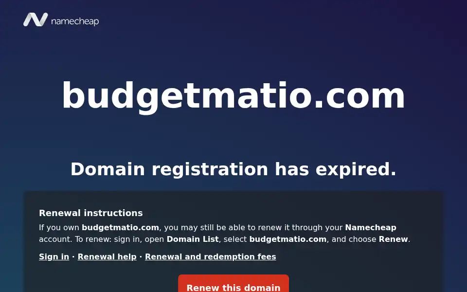 Screenshot of budgetmatio.com