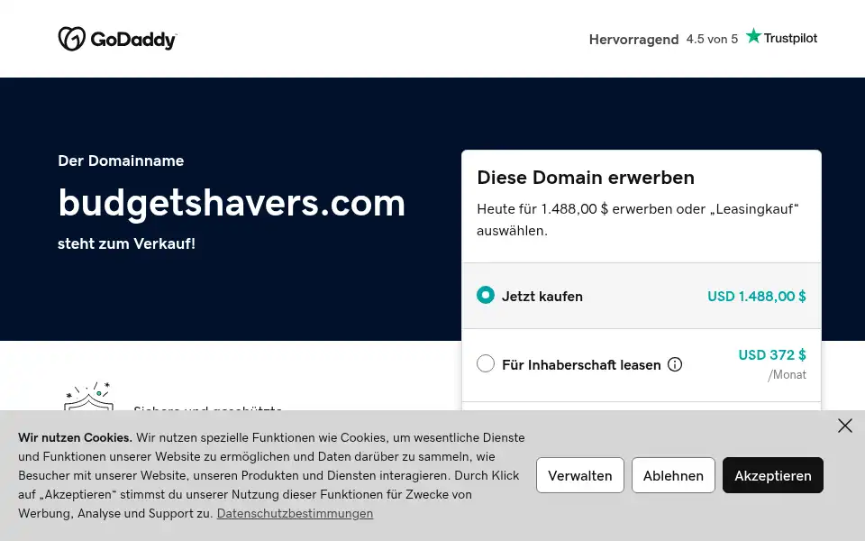 Screenshot of budgetshavers.com