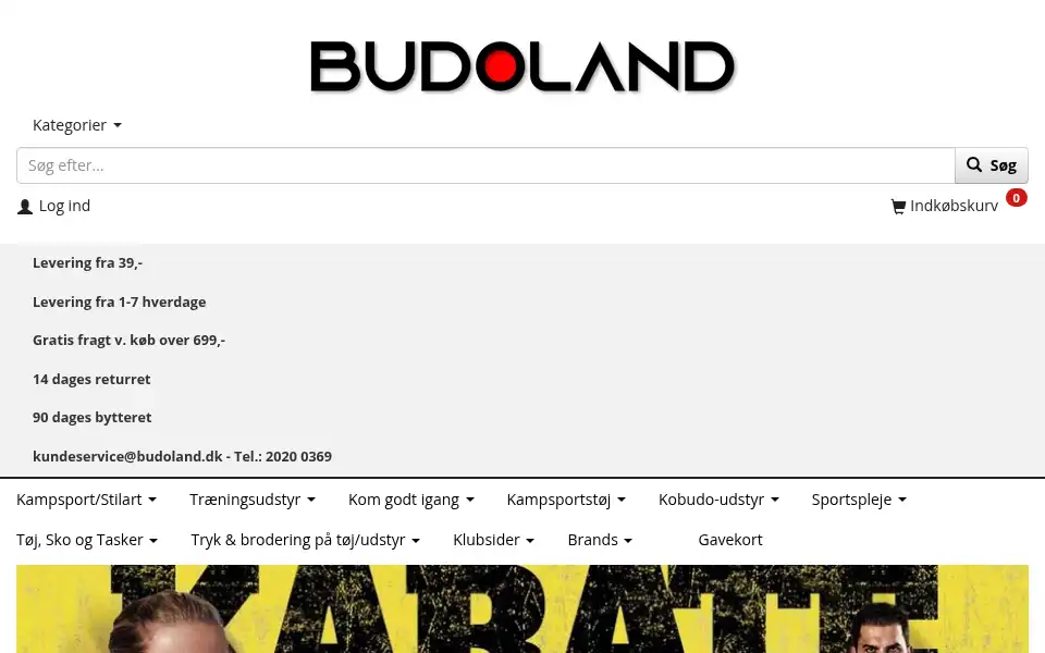 Screenshot of budoland.dk