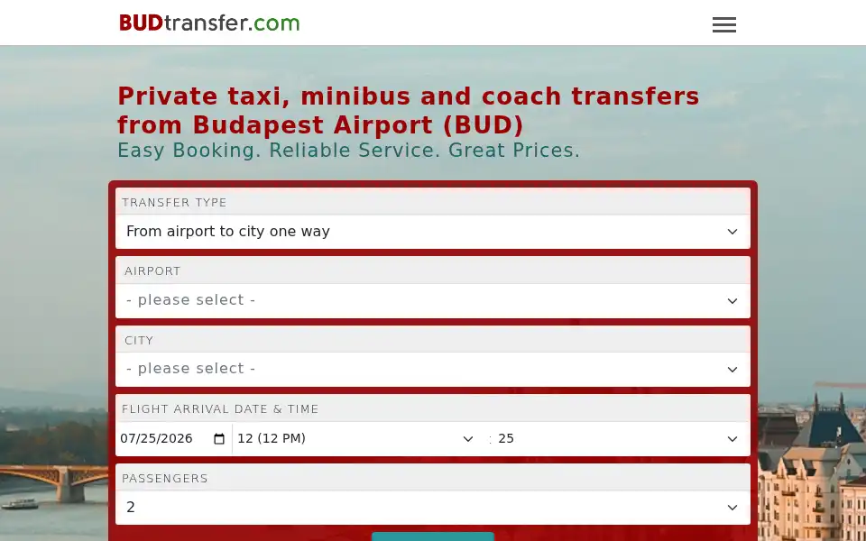 Screenshot of budtransfer.com