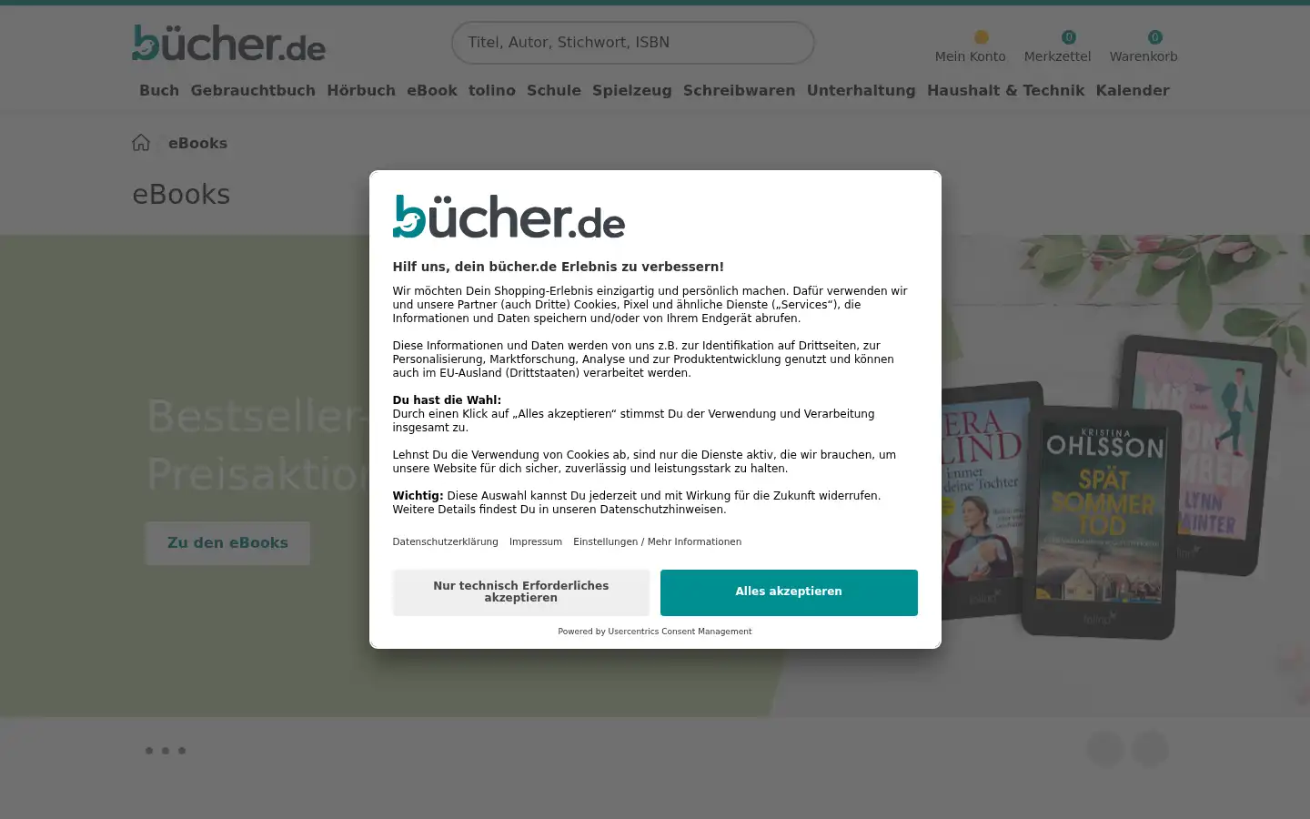Screenshot of buecher.de