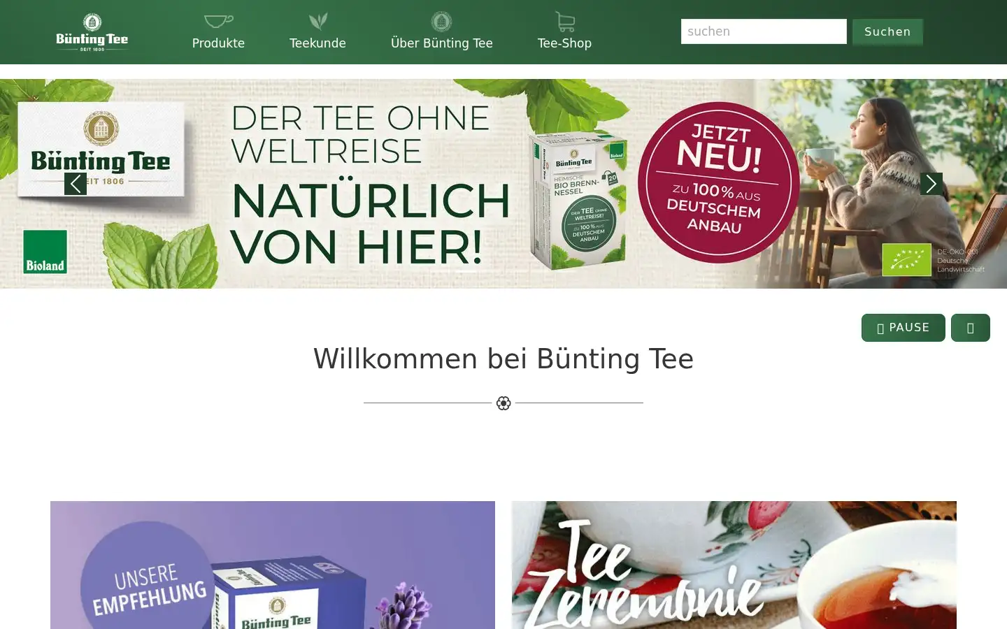 Screenshot of buenting-tee.de