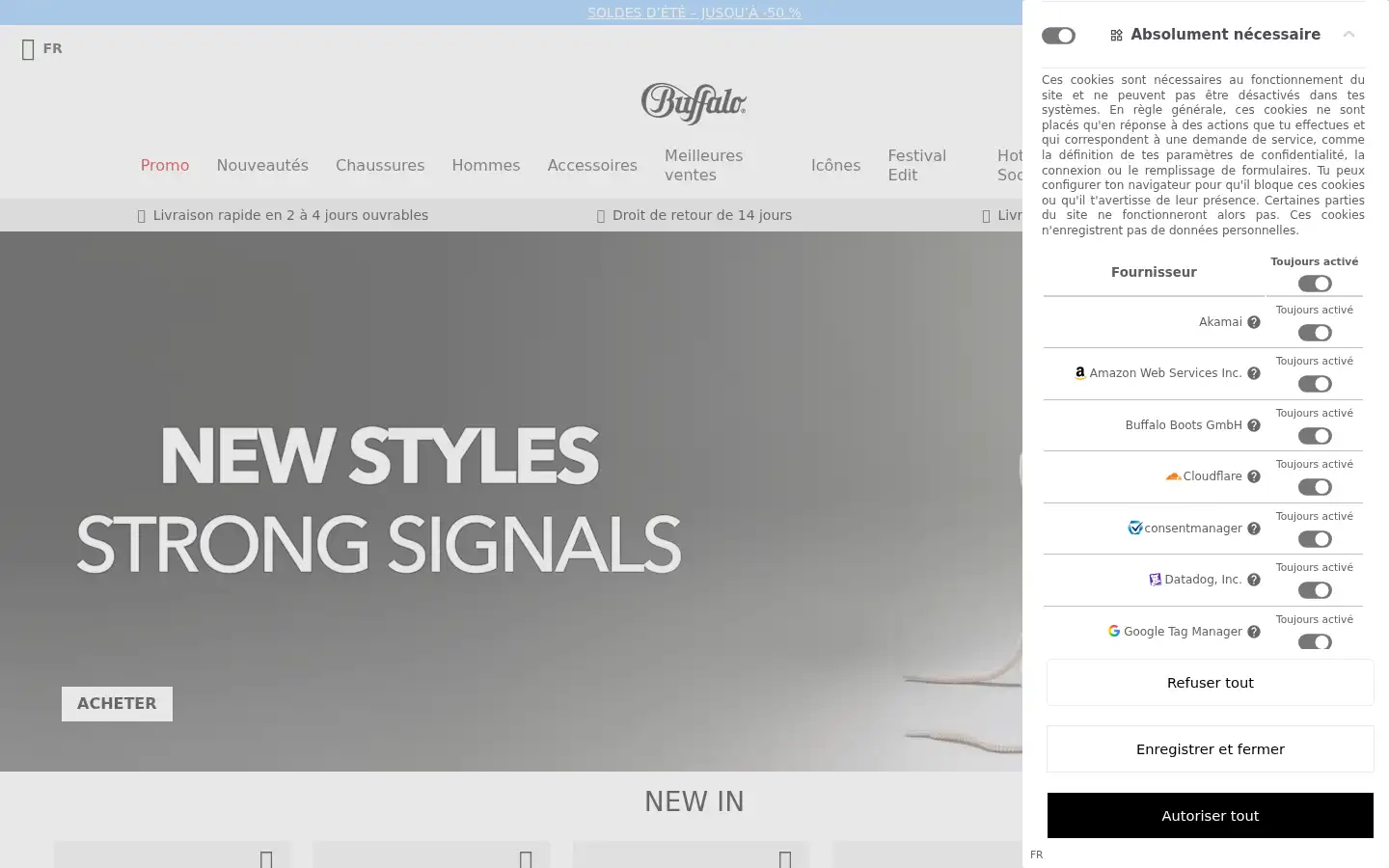 Screenshot of buffalo-boots.com
