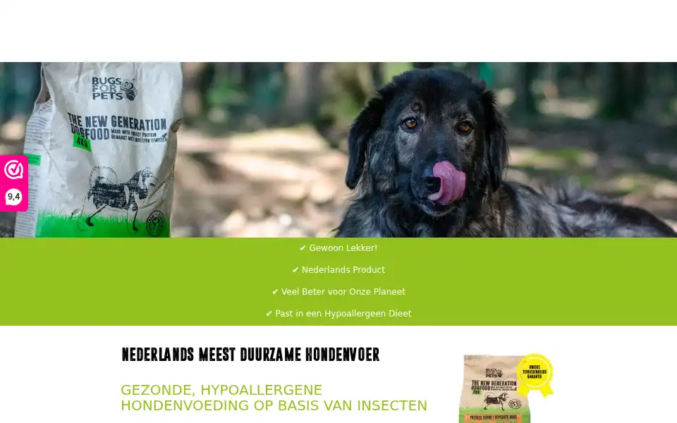 Screenshot of bugsforpets.nl