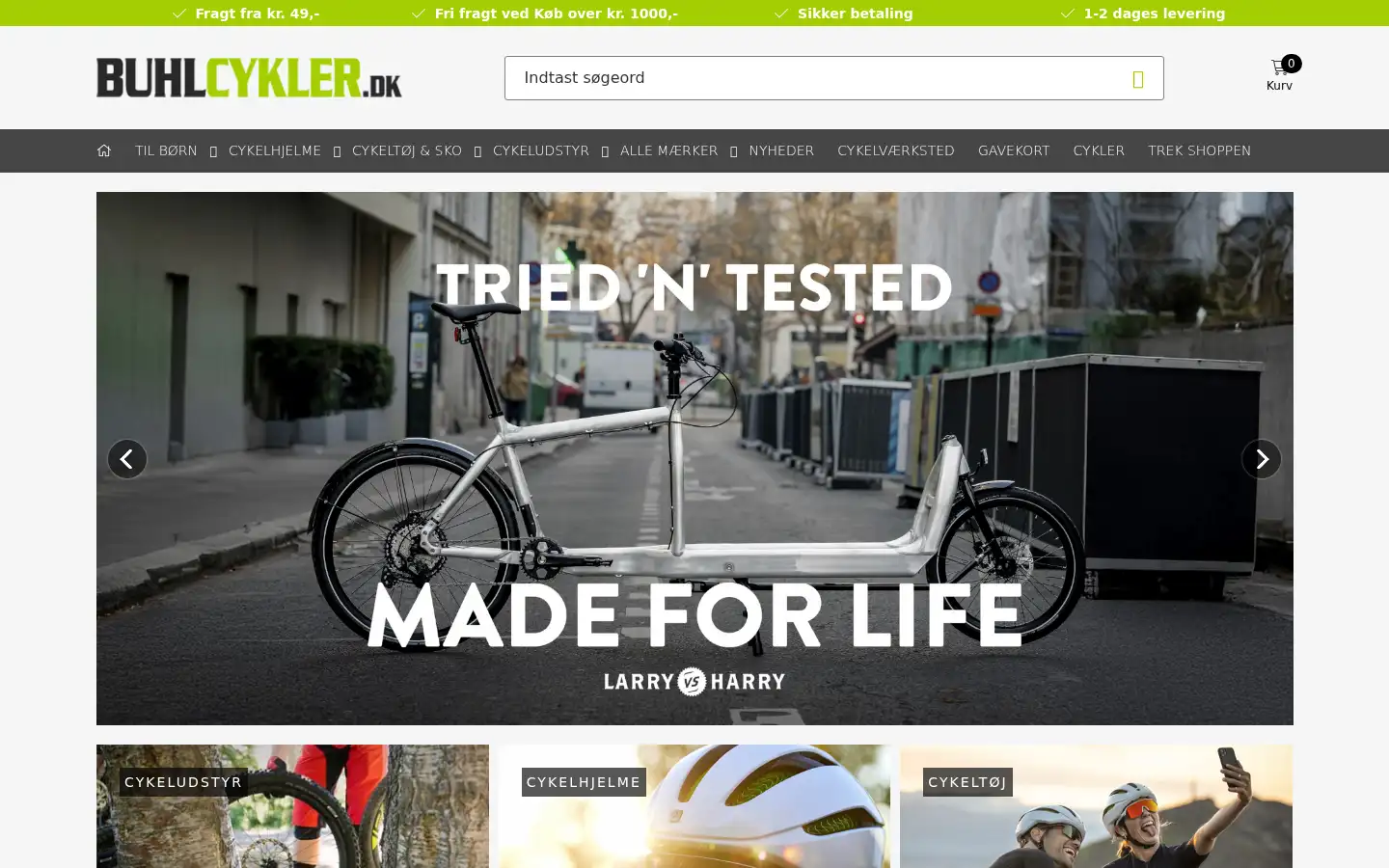 Screenshot of buhlcykler.dk