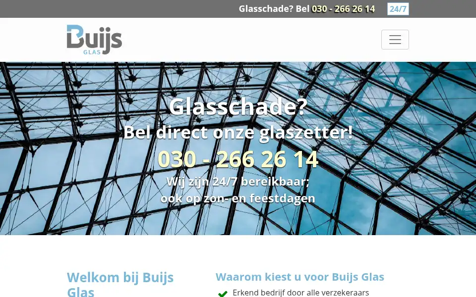 Screenshot of buijsglas.nl