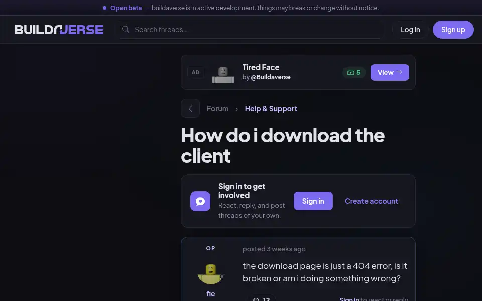 Screenshot of buildaverse.com