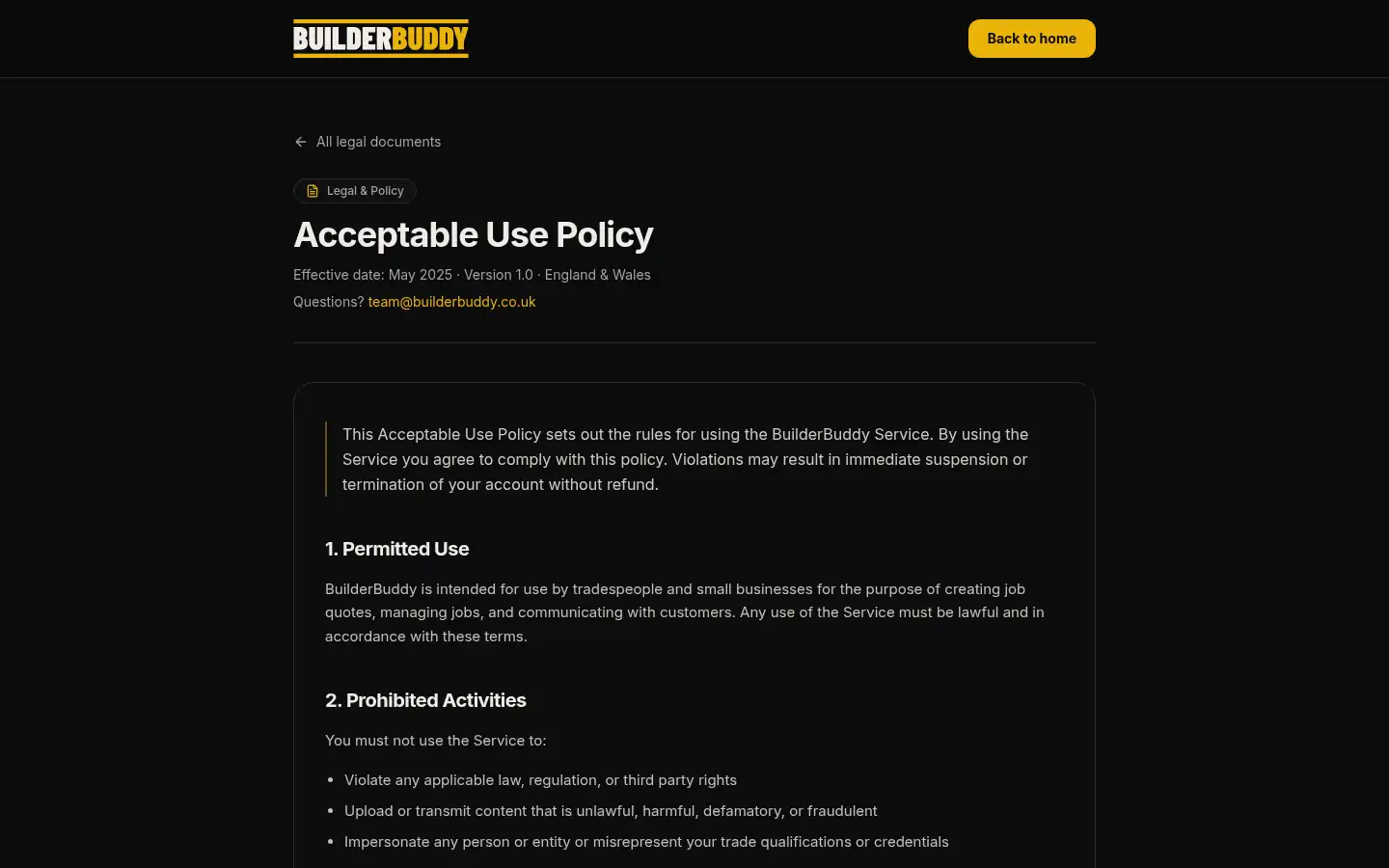 Screenshot of builderbuddy.co.uk