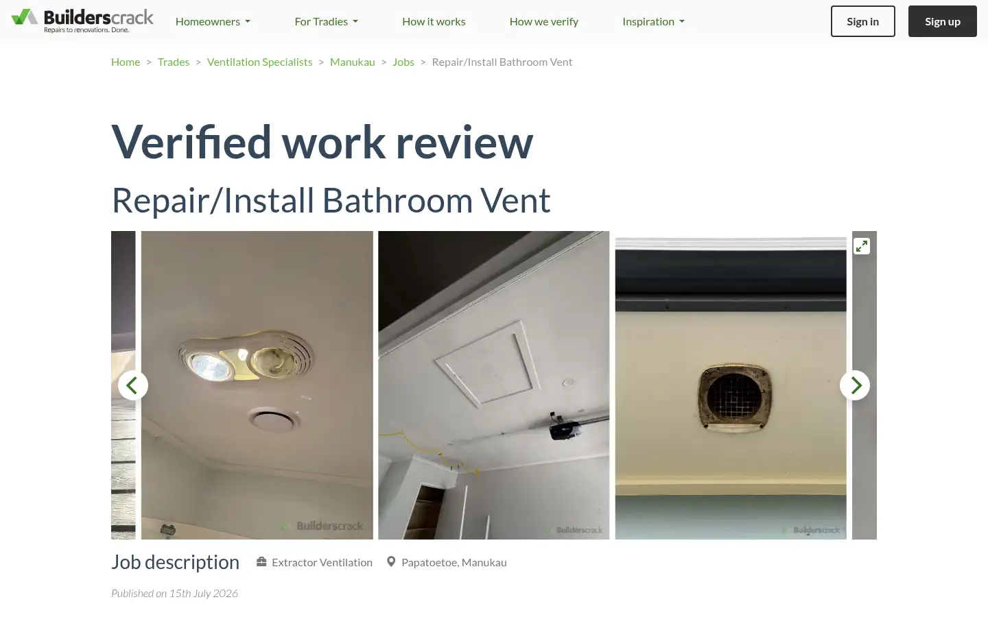 Screenshot of builderscrack.co.nz