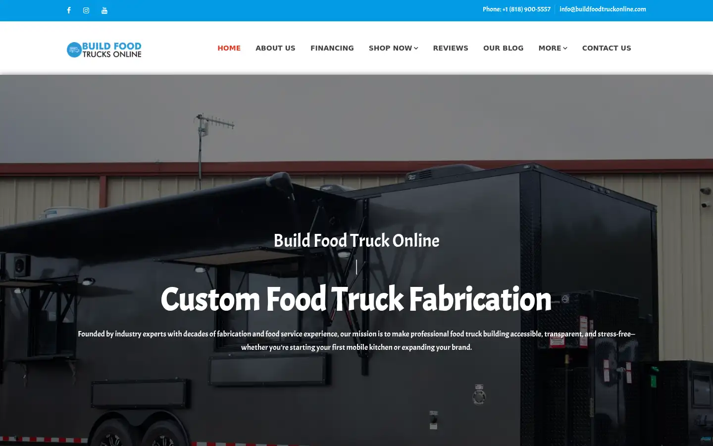 Screenshot of buildfoodtruckonline.com
