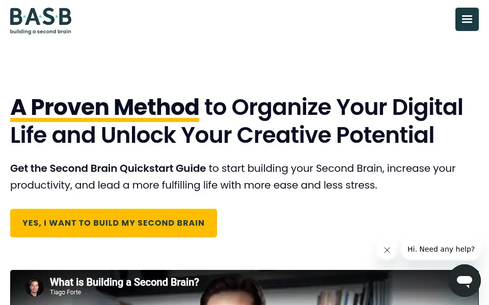 Screenshot of buildingasecondbrain.com